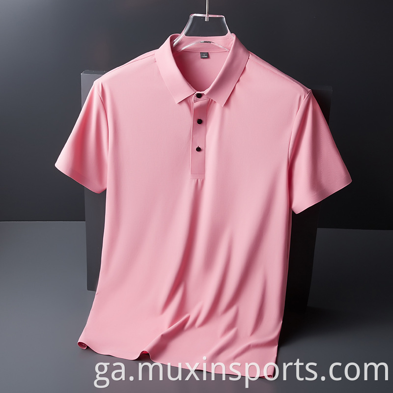 Pink Men Polo Shirts
